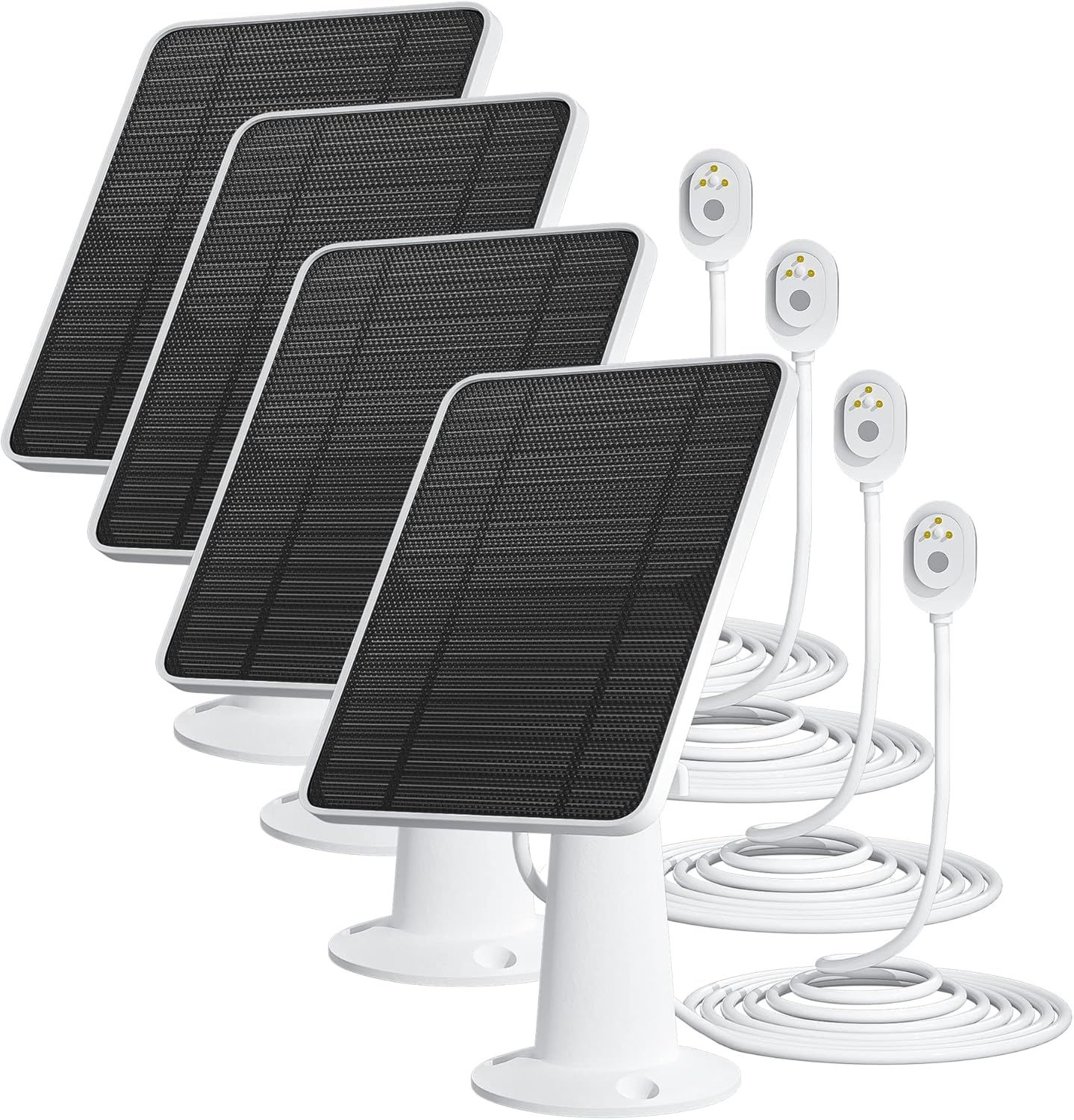 4 Pack Solar Panel Charger 6V 4.5W Outdoor Security Camera Power Weatherproof Cable