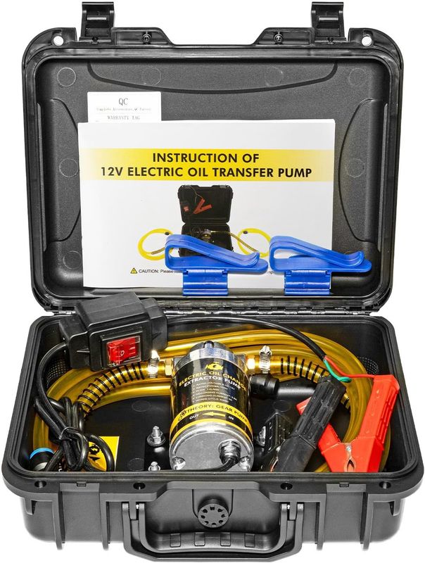 12V-24V 100W Oil Extractor Pump High Flow Engine Oil Transfer Pump for Cars, Boats &amp; Lawn Mowers