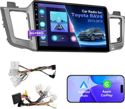 Toyota RAV4 2013-2018 Car Stereo 10.1 Inch with Wireless Apple CarPlay, Android Auto &amp; Backup Camera