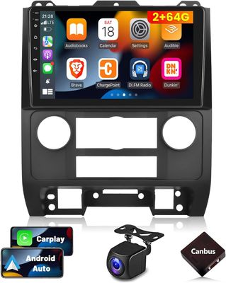 Ford Escape Kuga Tribute 2007-2012 Touch Screen 9 Inch with CarPlay, GPS, WiFi &amp; Backup Camera
