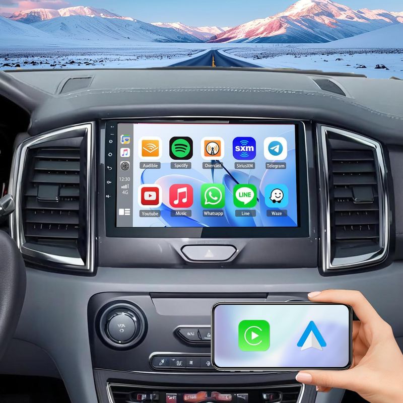 Ford Ranger 2016-2019 HD Screen 9 Inch Stereo with Wireless CarPlay, Android Auto, GPS &amp; Backup Camera