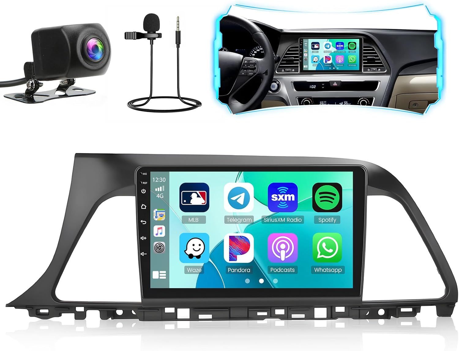 Hyundai Sonata 2015-2017 Touch Screen 9 Inch Stereo with Android Auto, CarPlay, GPS &amp; Backup Camera