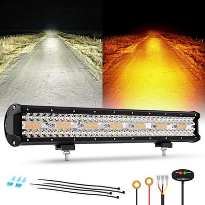 20 Inch LED Light Bar 420W Amber White Strobe 6 Modes Off Road Truck ATV UTV