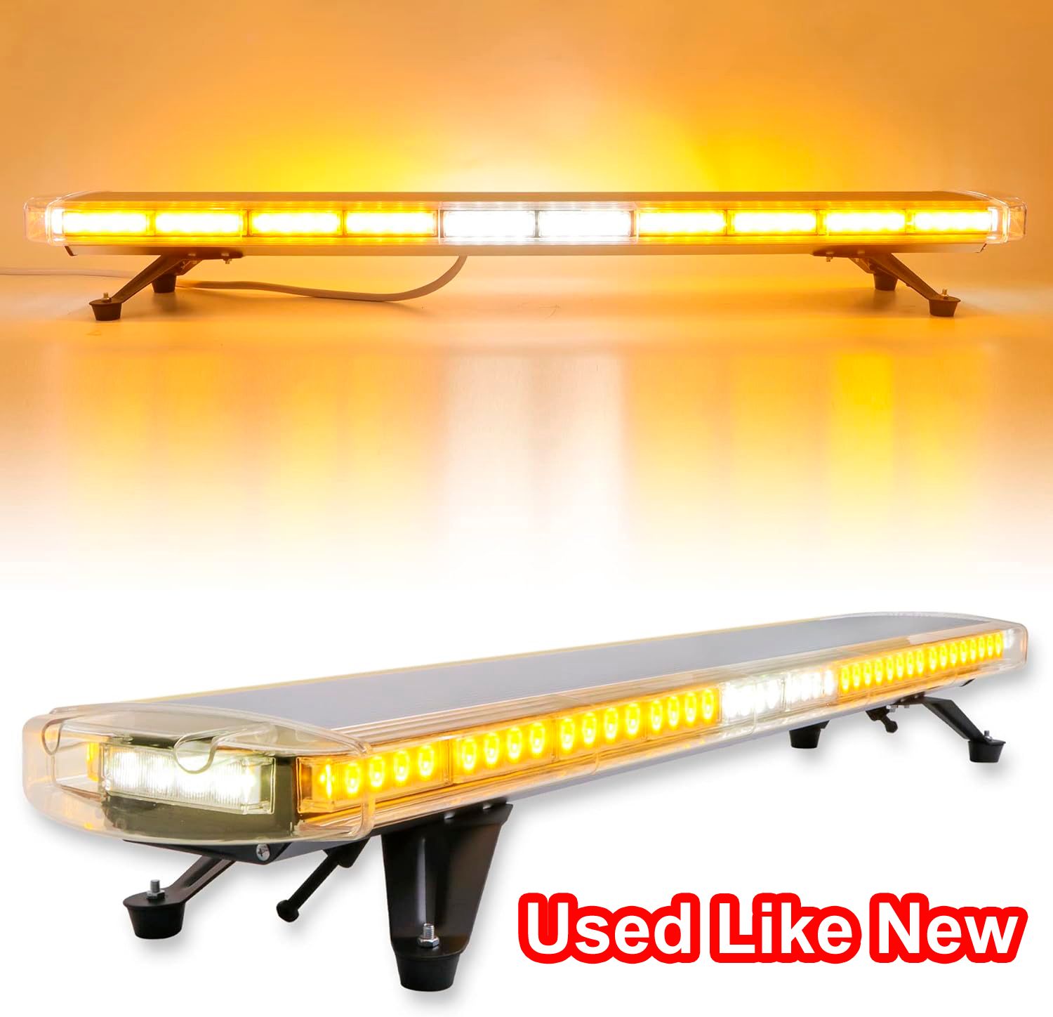 47 Inch LED Strobe Light Bar 88 LED Amber White Emergency Truck &amp; Tow Rooftop
