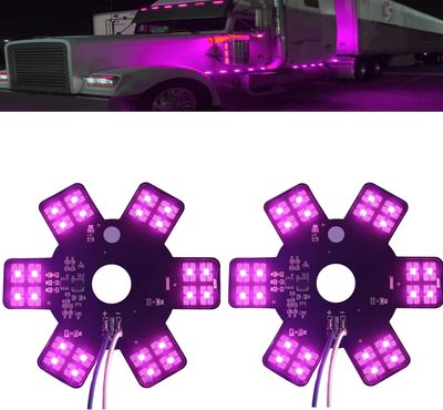 2PCS LED Air Cleaner Light Truck Hex Style Air Filter Lamp (Purple Color) 12-24V Water Proof
