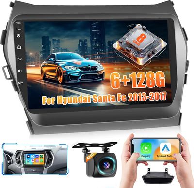 Hyundai Santa Fe IX45 2013-2017 IPS Touch Screen 9 Inch Stereo with CarPlay, GPS &amp; Backup Camera