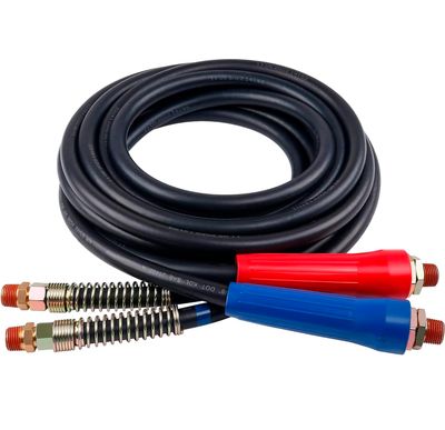 12FT Air Line Hose Assembly Set of 2 Rubber Heavy Duty Tractor-Trailer Hose