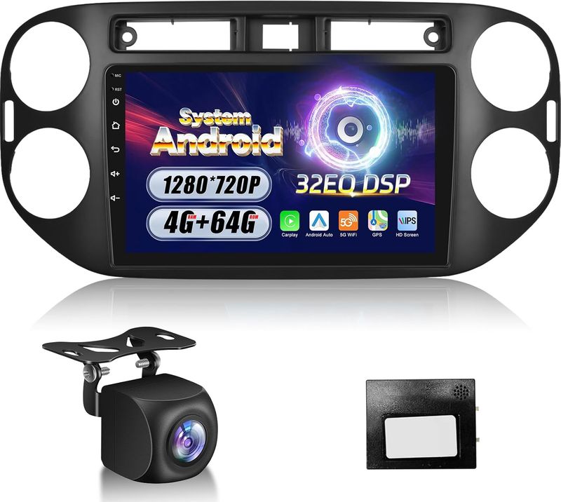 Volkswagen Tiguan 2006-2016 Screen 10 inch Stereo with Android Auto, CarPlay, GPS &amp; Backup Camera