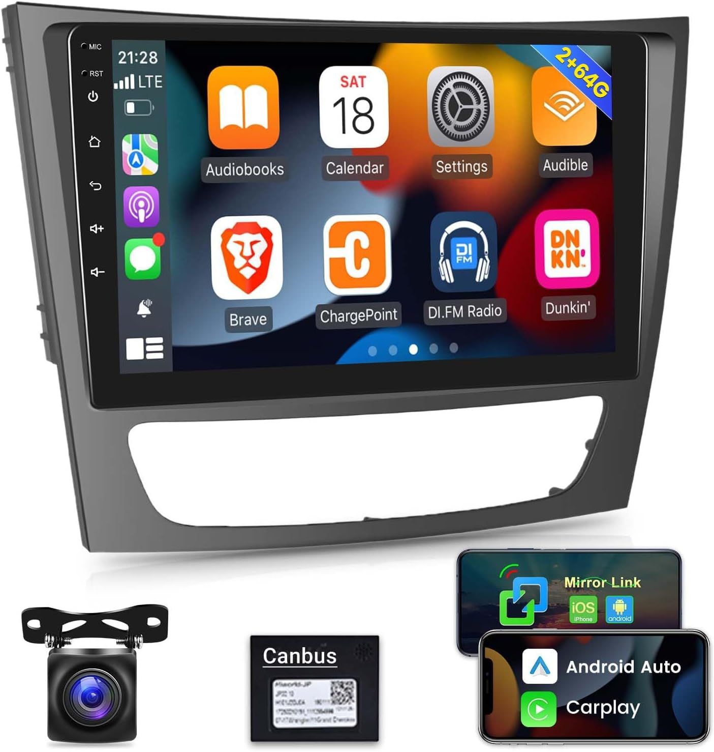 Mercedes Benz E Class 2002-2009 Screen 9 inch Stereo with Android Auto, CarPlay, GPS &amp; Backup Camera