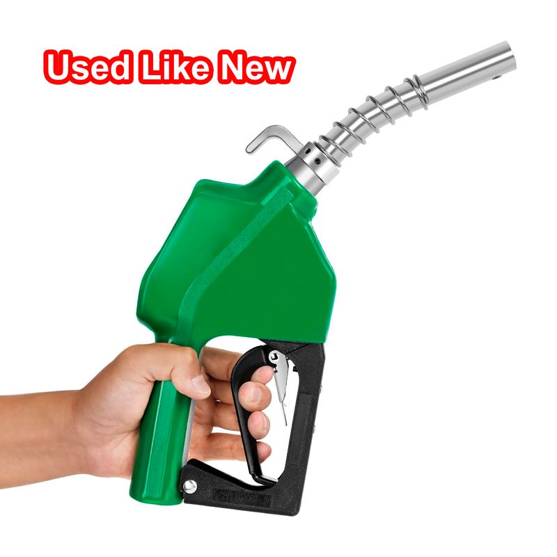 16GPM Fuel Nozzle 3/4 NPT Auto Shut Off 3 Speed Lock For Gas &amp; Diesel Green Color Handle