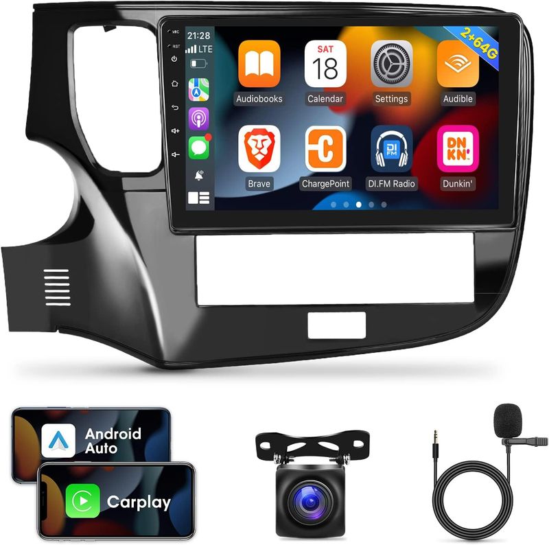 Mitsubishi Outlander 2018-2021 Screen 10.1 inch Stereo with Android Auto, CarPlay, GPS &amp; Backup Camera