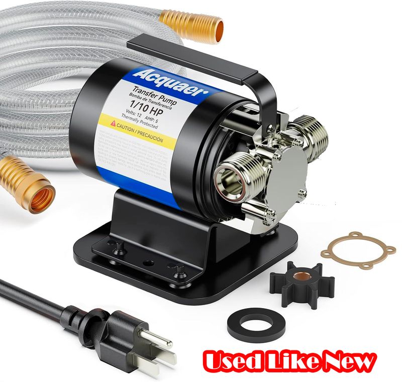 Portable Electric Utility Water Transfer Pump 115V 110 HP with Suction Hose Kit, Low Suction Water