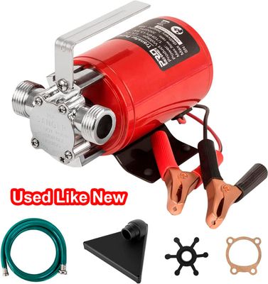 12V 350GPH Water Transfer Pump 1/10HP Electric Portable Utility Pump Hose Kit Included
