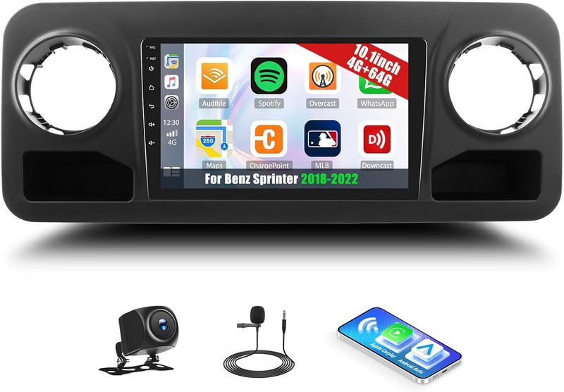 Mercedes Benz Sprinter 2018-2022 Screen 10.1 inch Stereo with Android Auto, CarPlay &amp; Backup Camera