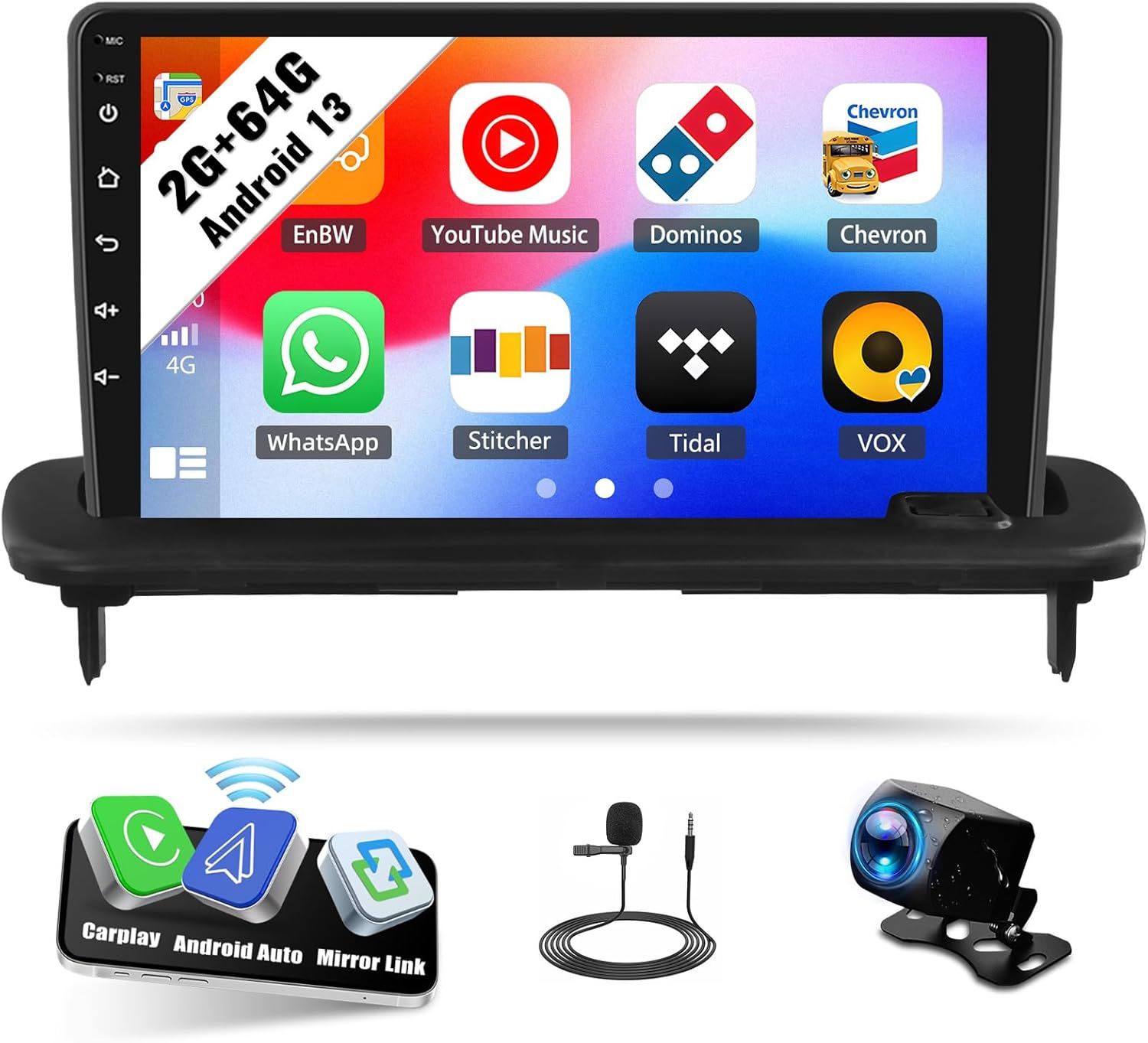 Volvo S40 C30 C70 2006-2012 Screen 9 inch Stereo with Android Auto, CarPlay, GPS &amp; Backup Camera