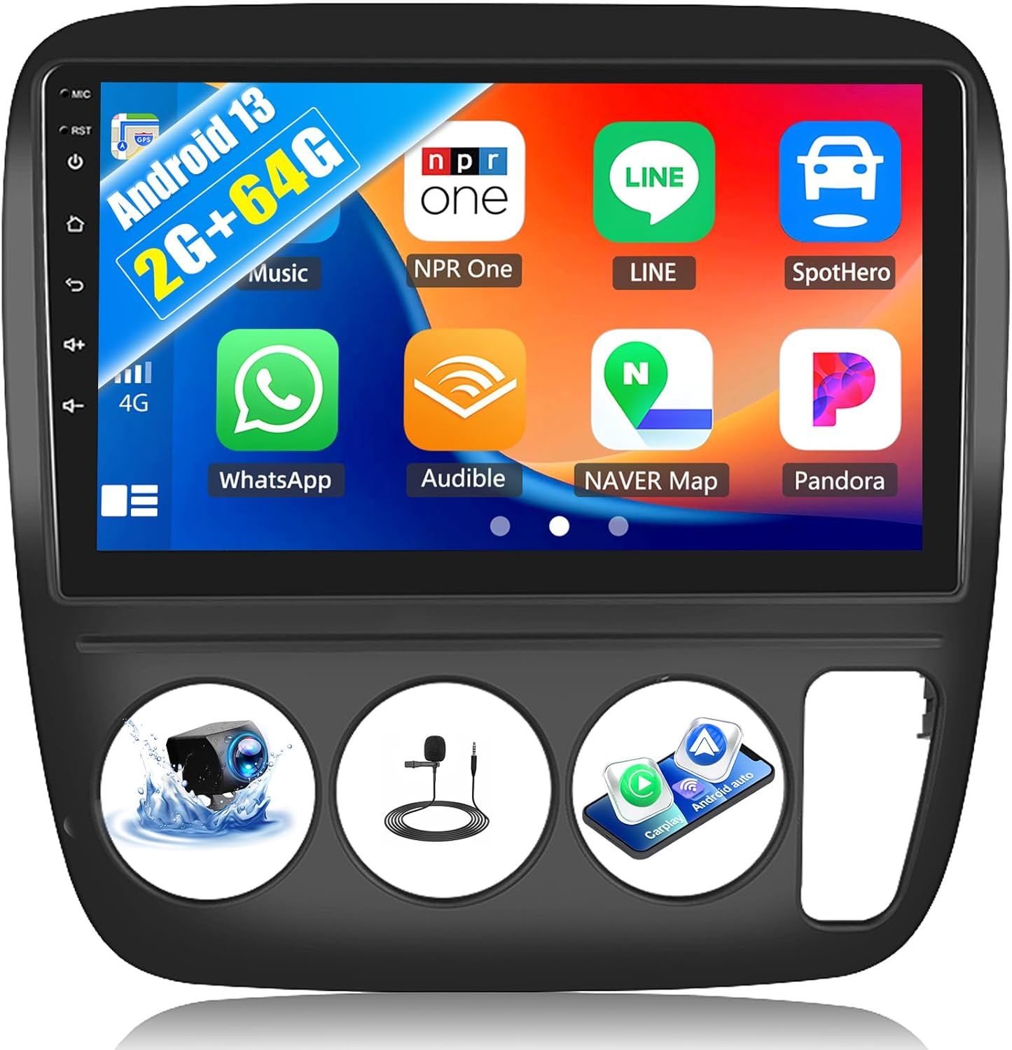 Honda CRV 1997-2001 Screen 9 inch Stereo with Android Auto, CarPlay, GPS, WiFi &amp; Backup Camera