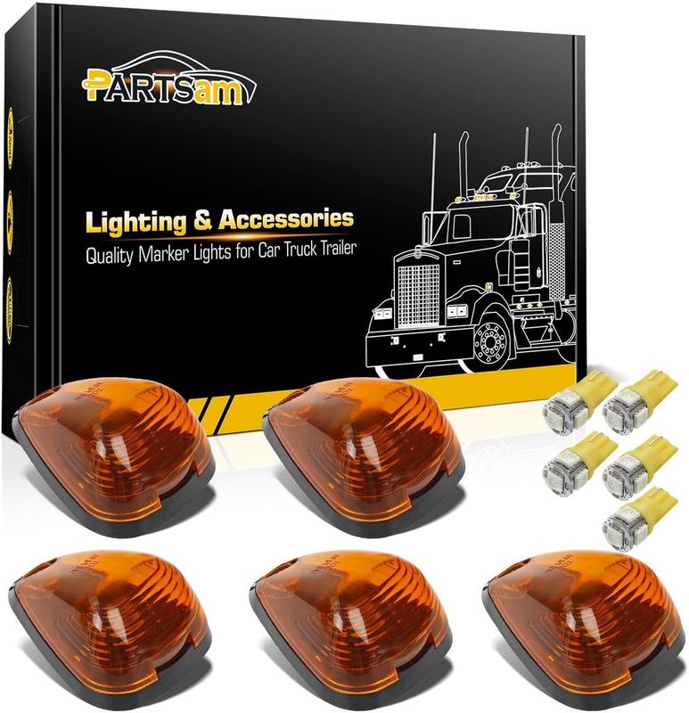 Ford F150 F250 F350 1999-2016 Amber Cab Marker Roof Lights 5PCS LED Kit