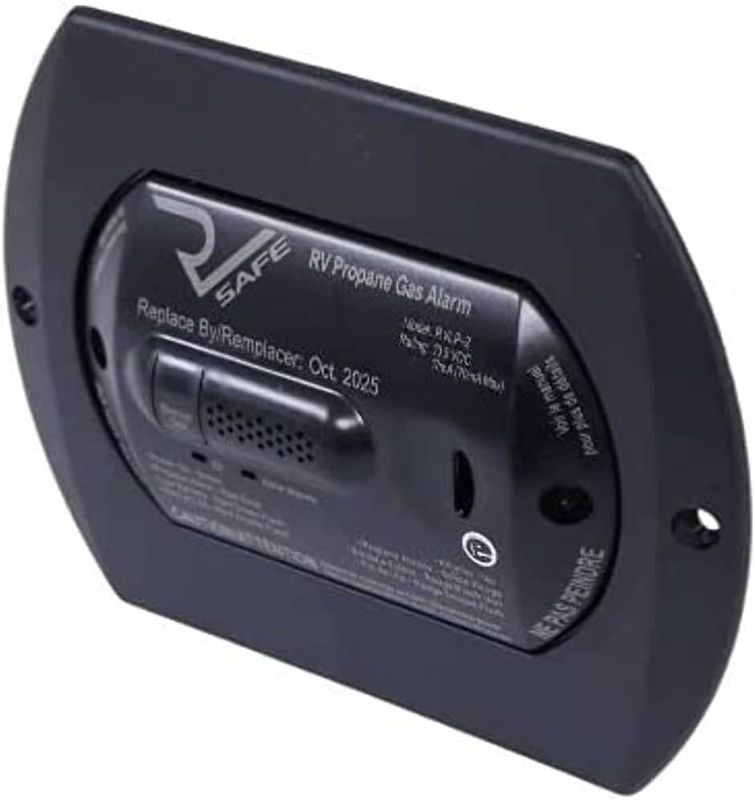 RV Propane Gas Alarm 2 Wire Black LP Leak Detector For Camper, Trailer &amp; RV Safety Alarm Device