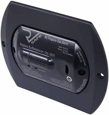 RV Propane Gas Alarm 2 Wire Black LP Leak Detector For Camper, Trailer &amp; RV Safety Alarm Device