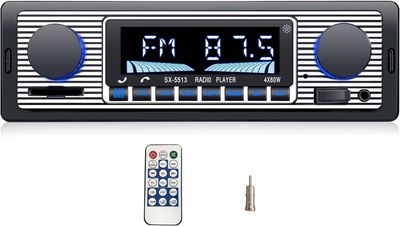 Single Din Bluetooth Car Stereo with Hands Free, USB, SD, AUX &amp; Fast Charging Radio