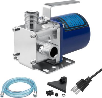 500GPH Water Transfer Pump 115V 1/8HP Electric Utility Pump with 6.6FT Hose For Pool Drain Pump