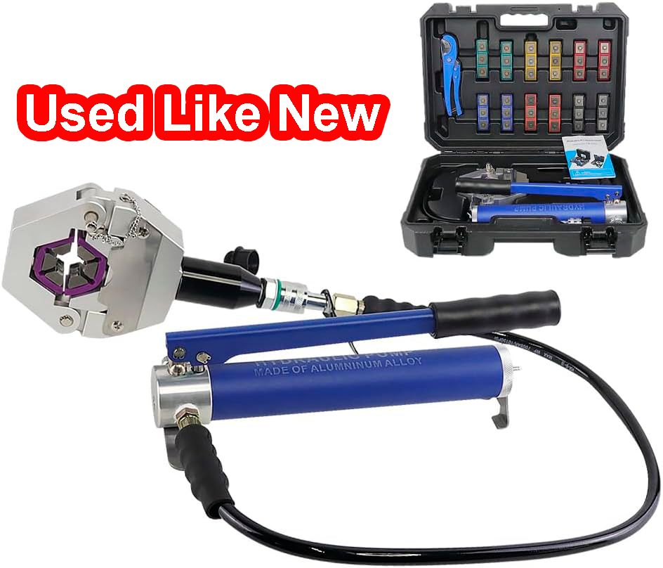 Hydraulic AC Hose Crimper Tool Manual Pipe Crimp Kit With 7 Dies Handheld Design