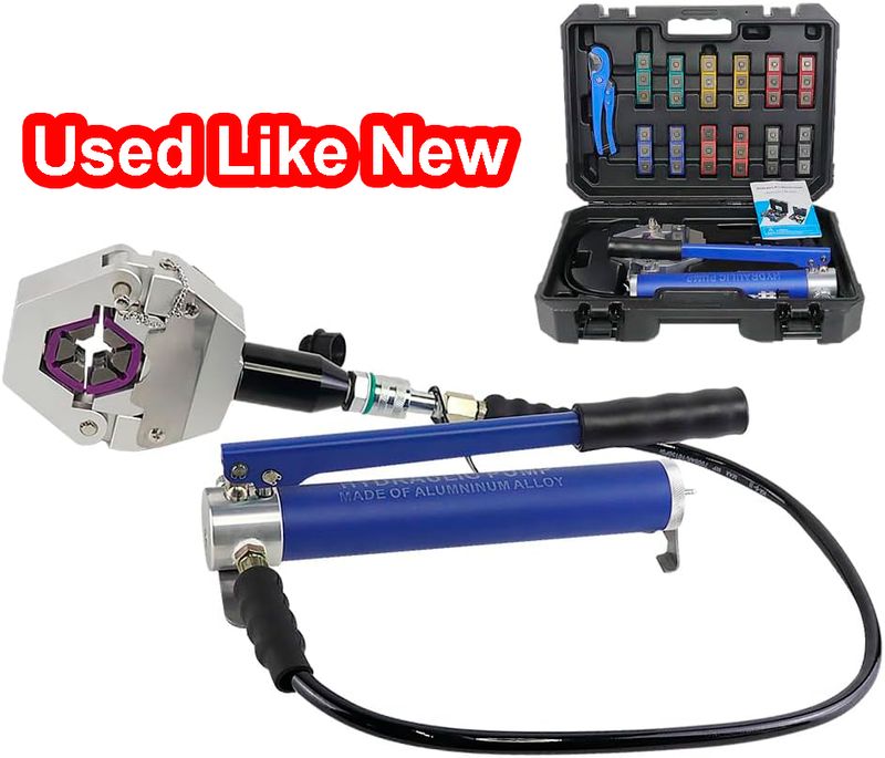 Hydraulic AC Hose Crimper Tool Manual Pipe Crimp Kit With 7 Dies Handheld Design