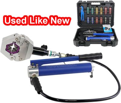 Hydraulic AC Hose Crimper Tool Manual Pipe Crimp Kit With 7 Dies Handheld Design