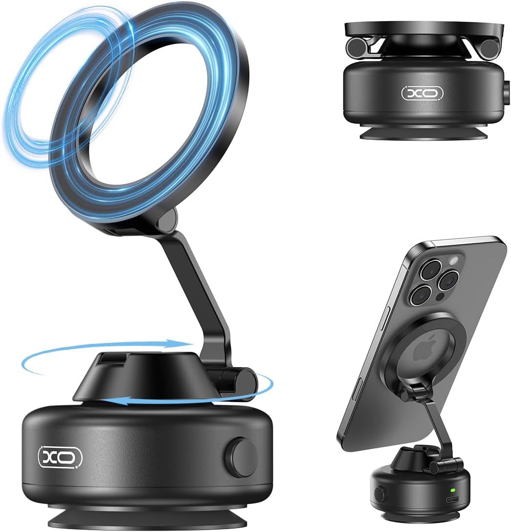 MagSafe Magnetic Phone Holder 360 Adjustable Car Mount Foldable &amp; Electric Vacuum Suction Stand