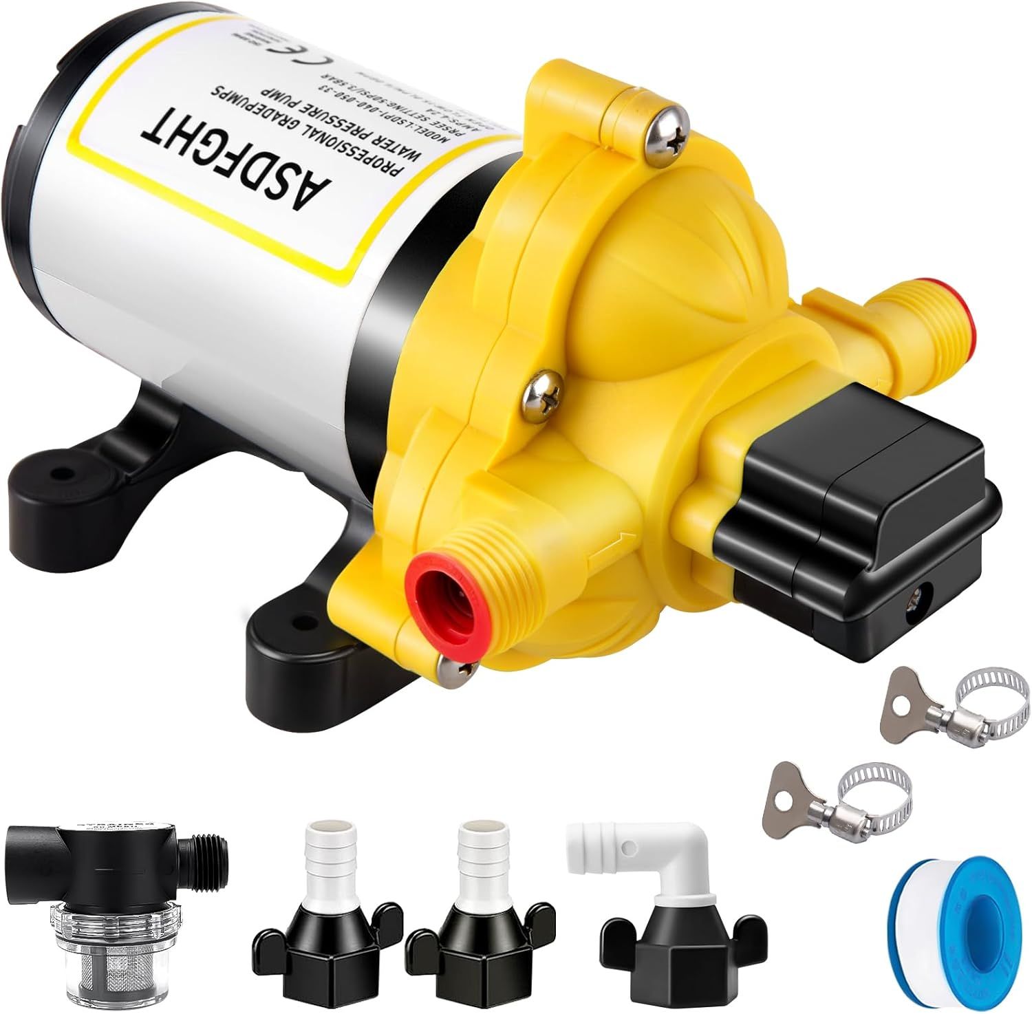 12V 4.0GPM Diaphragm Water Pump 50PSI RV Camper Self Priming Fresh Water Pump