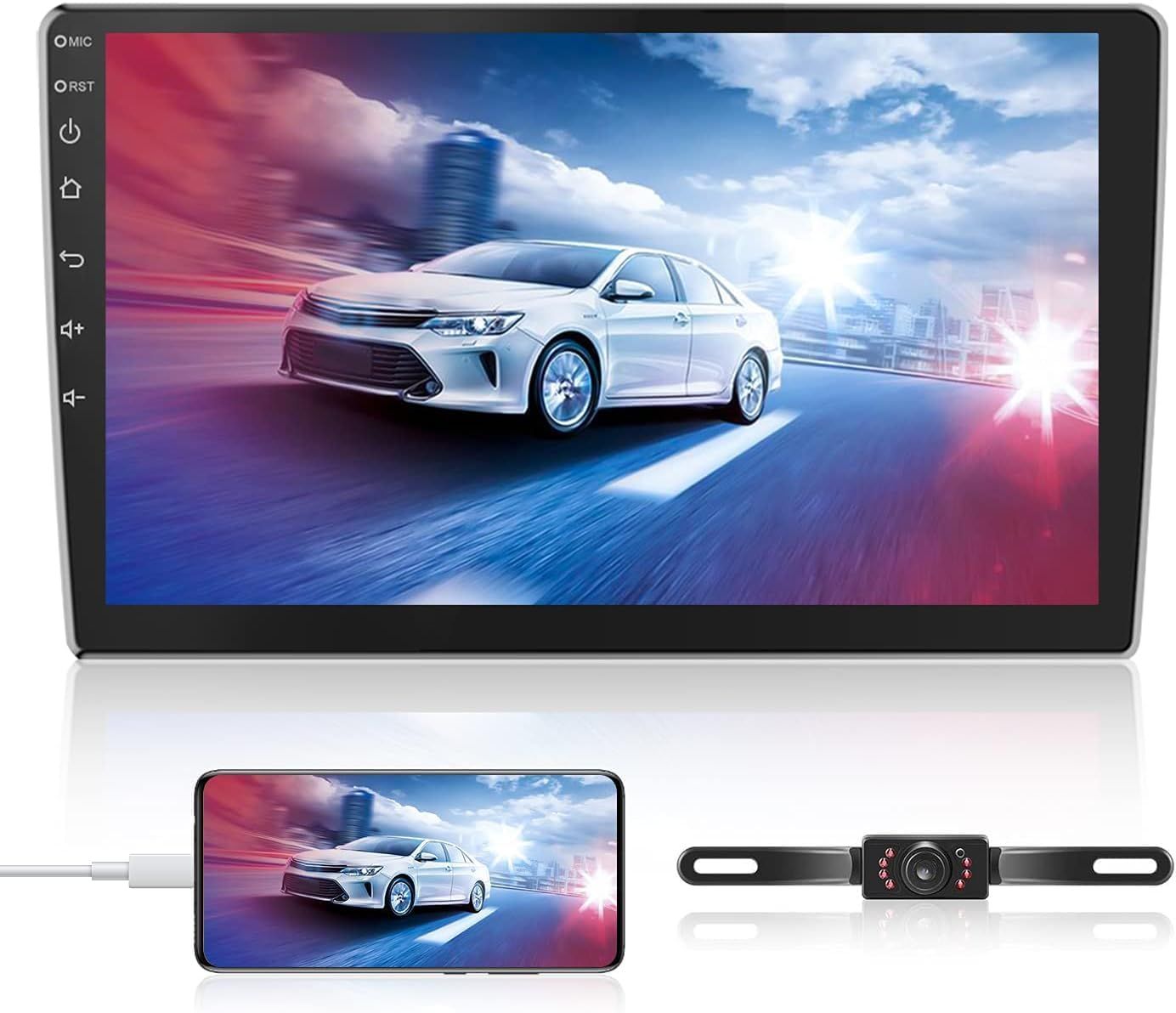 10.1 inch Double Din Screen Stereo With Curved HD Touch Screen,  Mirror Link, USB &amp; Backup Camera