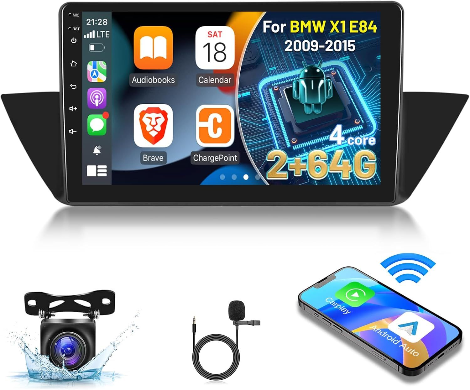 BMW X1 E84 2009-2015 Screen 10 inch Stereo With Wireless CarPlay, Android Auto, GPS &amp; Backup Camera