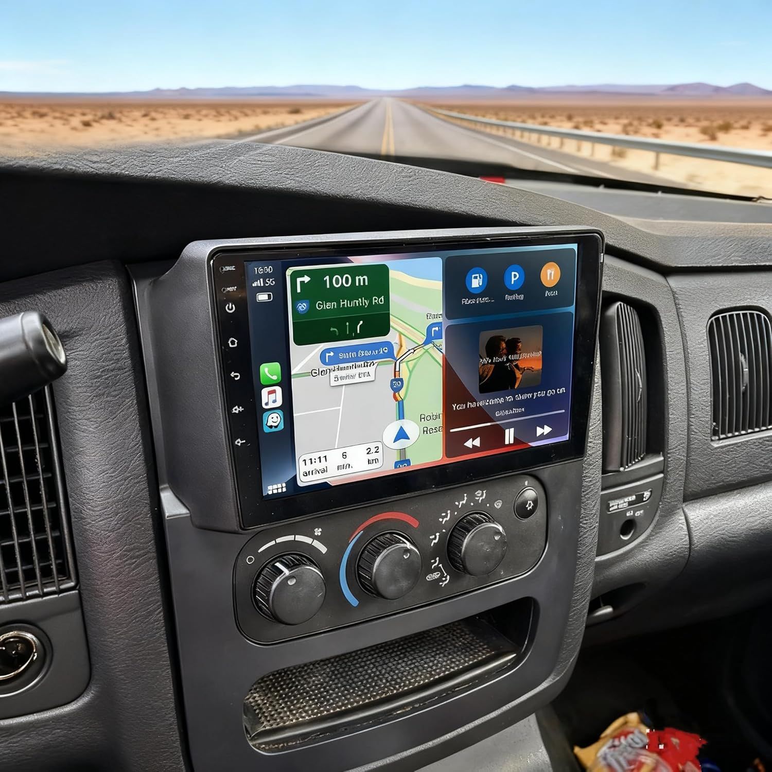 Dodge Ram 1500 2500 3500 2003-2005 Screen 9 inch Stereo With Wireless CarPlay &amp; Backup Camera