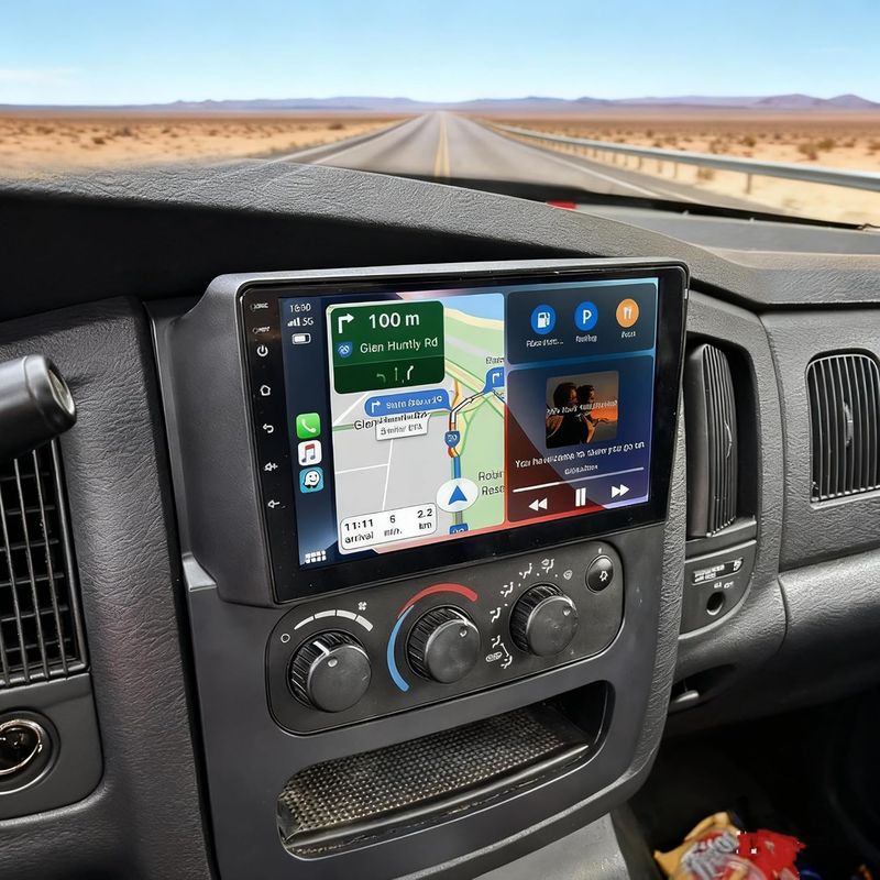 Dodge Ram 1500 2500 3500 2003-2005 Screen 9 inch Stereo With Wireless CarPlay &amp; Backup Camera