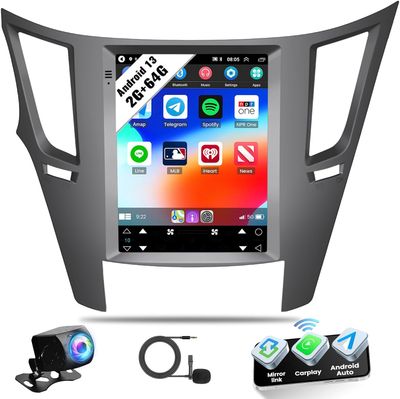 Subaru Outback Legacy 2010-2014 Screen 9.7 inch Stereo With Wireless CarPlay, Gps &amp; Backup Camera