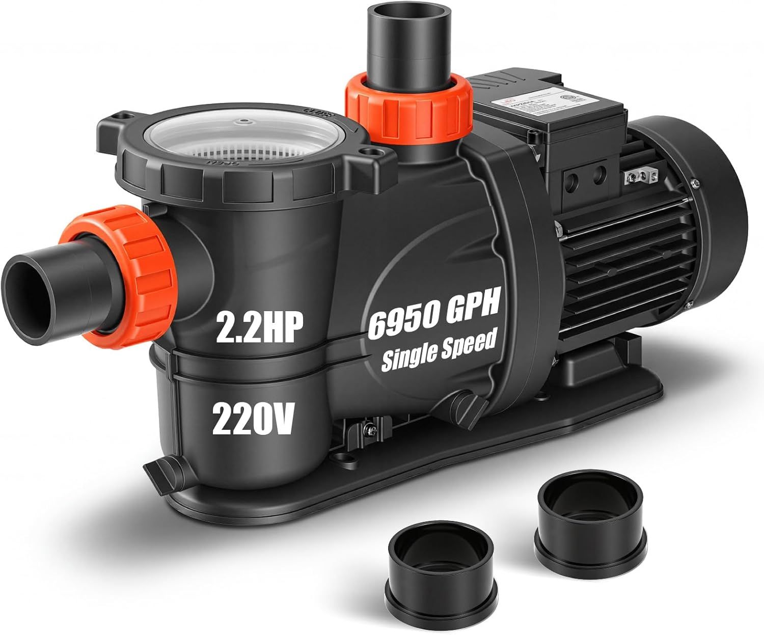 2.2HP Pool Pump 220V High Flow Self Priming Inground/Above Ground Pump (Black Color)