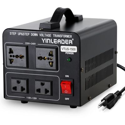 1500W Voltage Converter Transformer Step Up-Down 110V / 220V Power Converter Dual Outlet