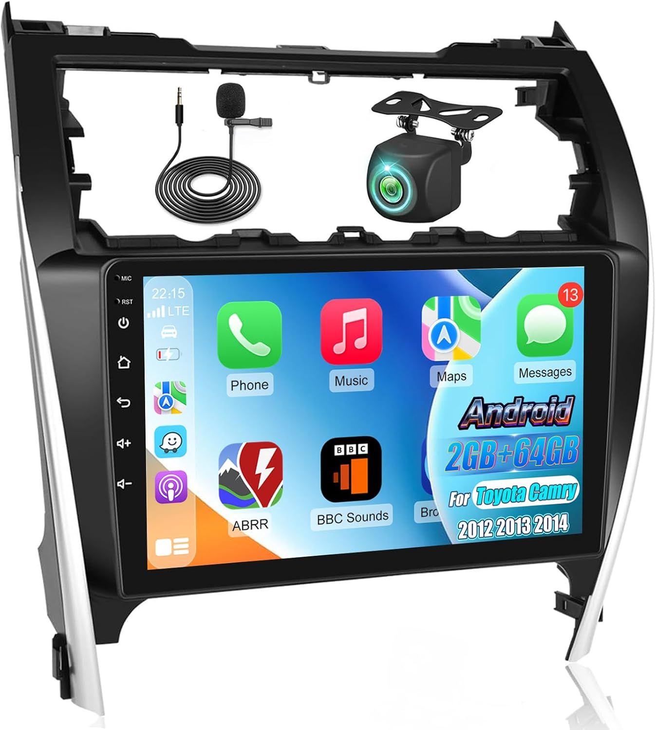 Toyota Camry 2012-2014 Screen 10 inch Stereo With Wireless CarPlay, Android Auto, GPS &amp; Backup Camera