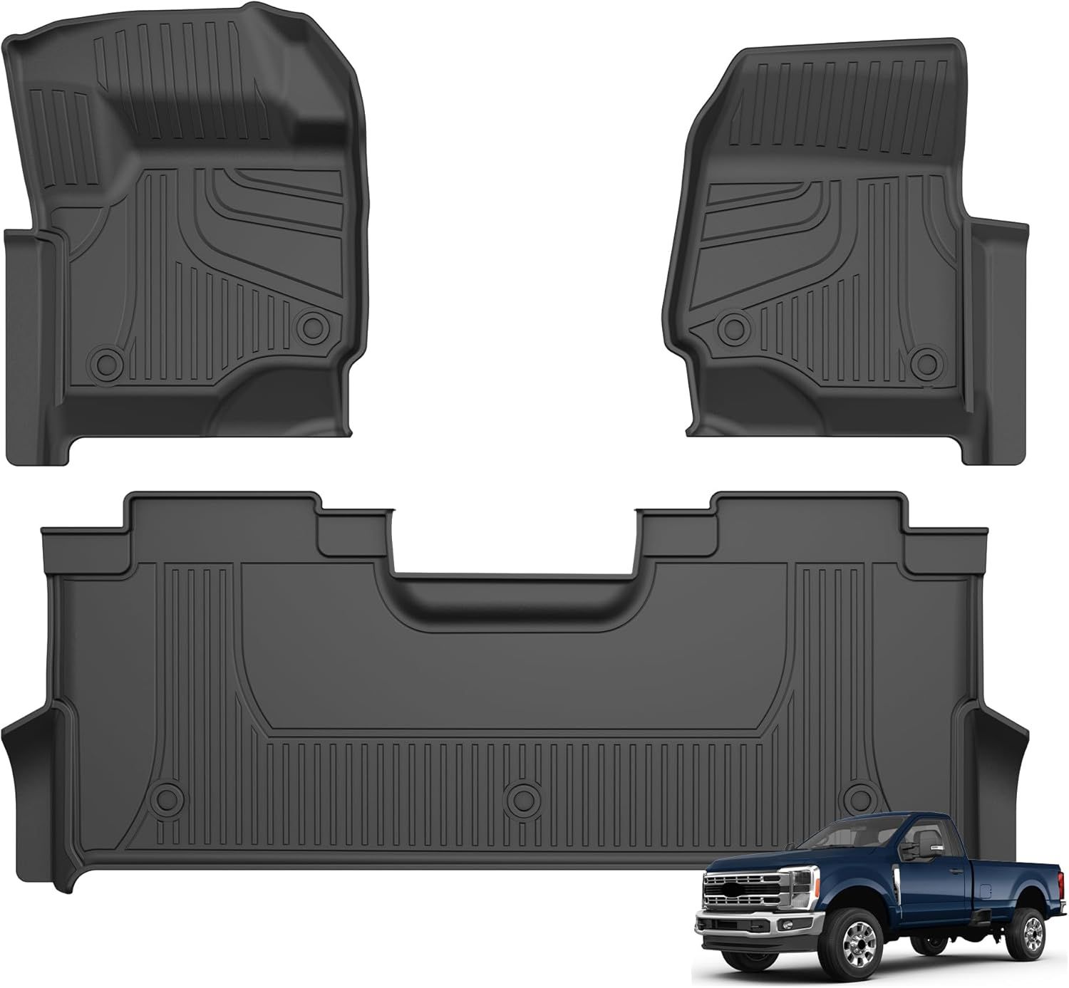 Ford F250 F350 F450 F550 2017-2026 All Weather Floor Mats Super Crew Cab