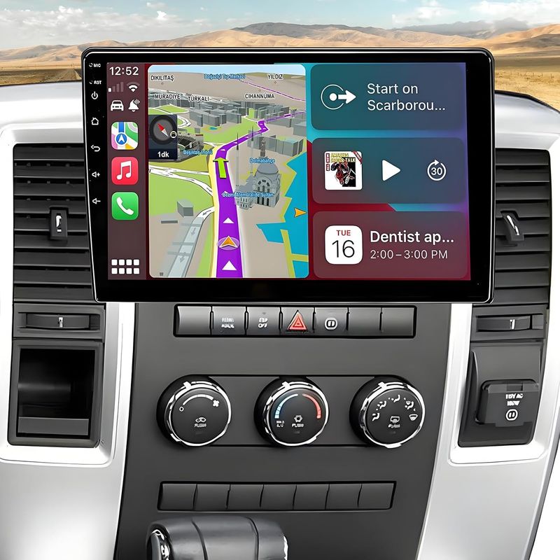 Dodge Ram 1500 2500 3500 2009-2012 Screen 10.2 inch Stereo with   CarPlay, Android, GPS &amp; Backup Camera