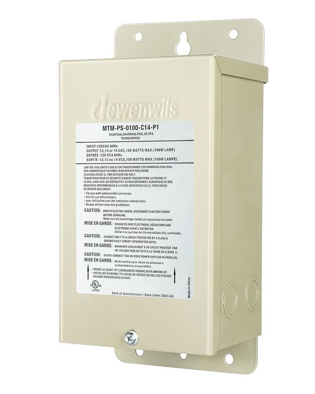 100W Pool Light Transformer 120V to 12V, 13V &amp; 14V Low Voltage Outdoor Lighting