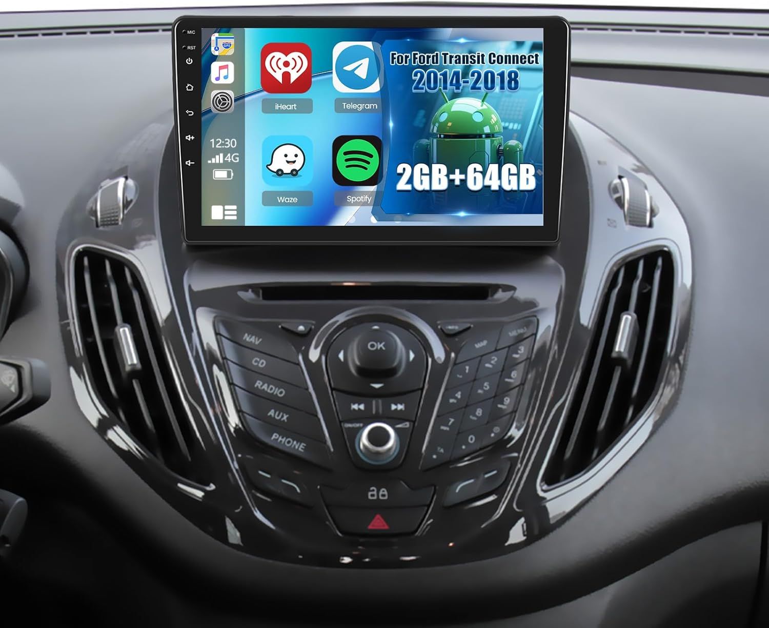 Ford Transit Connect 2014-2018 Screen 9 Inch Stereo with CarPlay, Android Auto &amp; Backup Camera