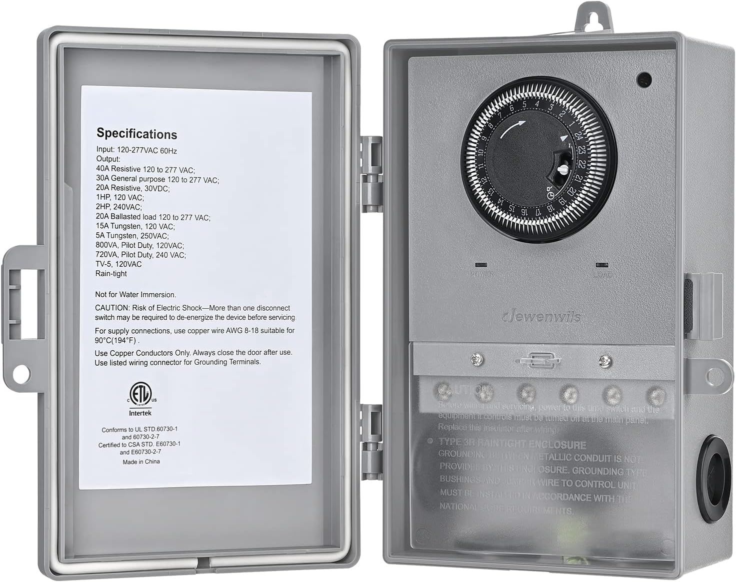 Pool Pump Timer 24 Hour Mechanical Timer Box Heavy Duty 40A Outdoor