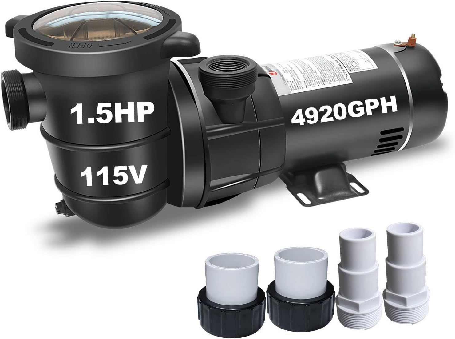 1.5 HP Pool Pump 115V 4920 GPH In/Above Ground Pool Water Pump