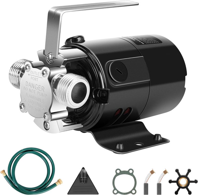 115V Water Transfer Pump – 1/10HP 330 GPH Utility Pump with Hose Kit for Pools, Ponds &amp; Gardens