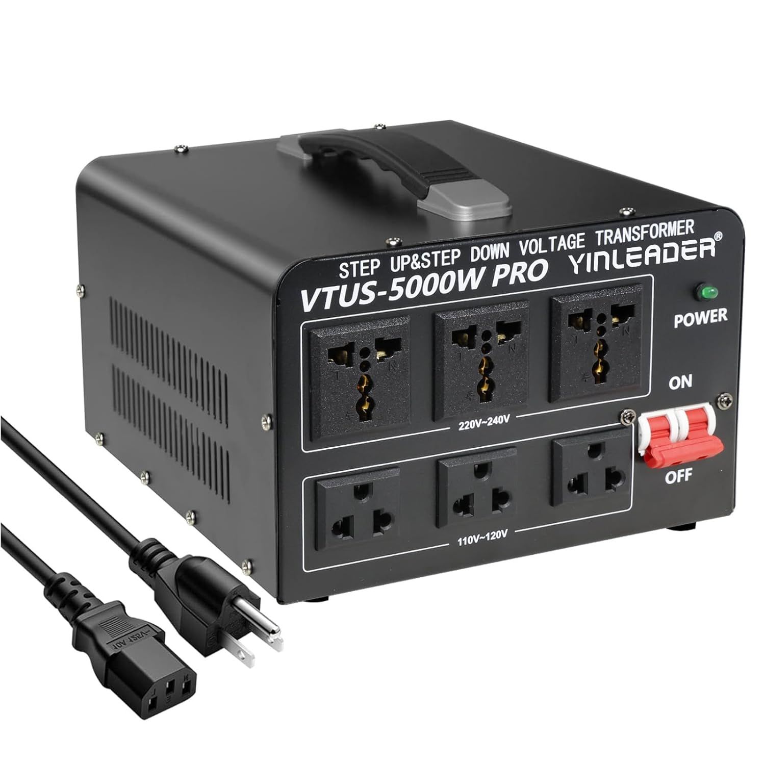 5000W PRO Voltage Converter Step Up Down 110V 220V Transformer with Dual Voltage Adapter