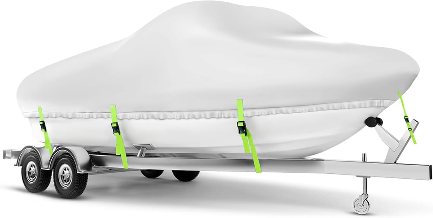 Boat Cover 24-26 FT Waterproof 900D Heavy Duty Marine Grade Polyester Trailerable Cover
