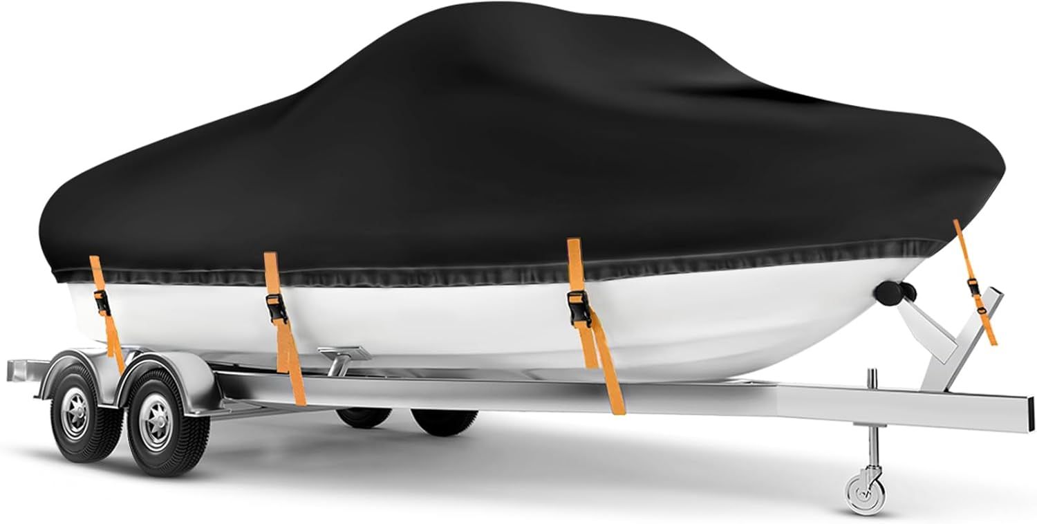 Boat Cover 22-24 FT Waterproof 900D Heavy Duty Marine Grade Polyester Trailerable Cover