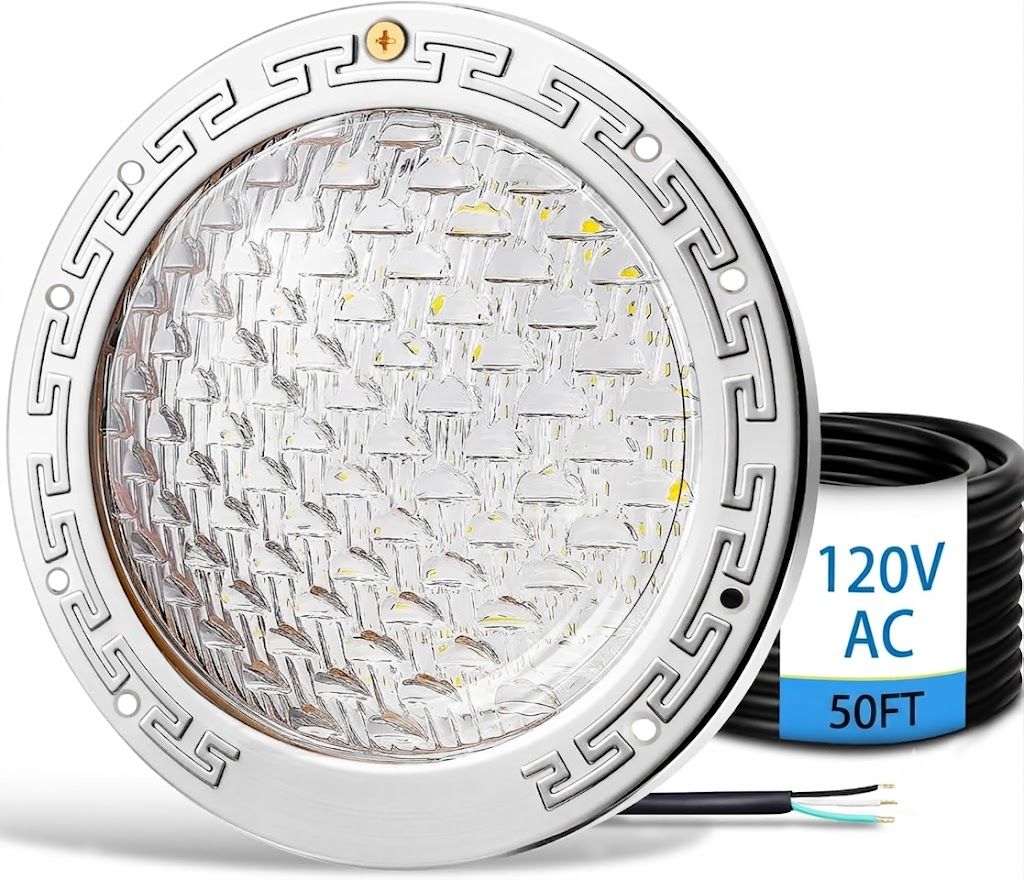 10 Inch 35W Cool White Pool Light 4000LM for Inground Swimming Pools with 50FT Cable