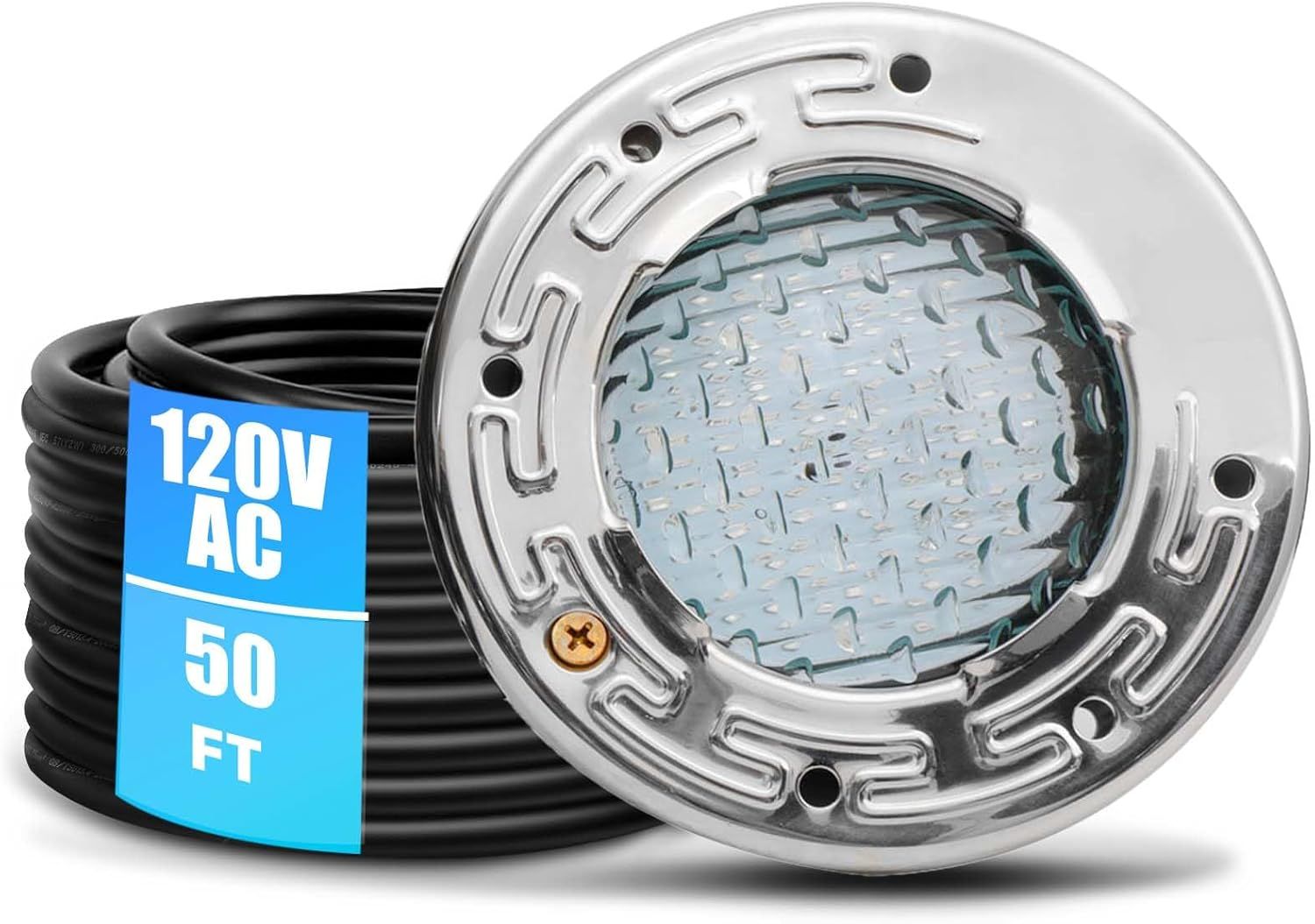 6 Inch LED Pool Light 6000K Cool White for Inground Pool with 50FT Cord